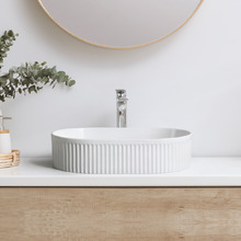 Cove 500mm Gloss White Ceramic Above Counter Basin